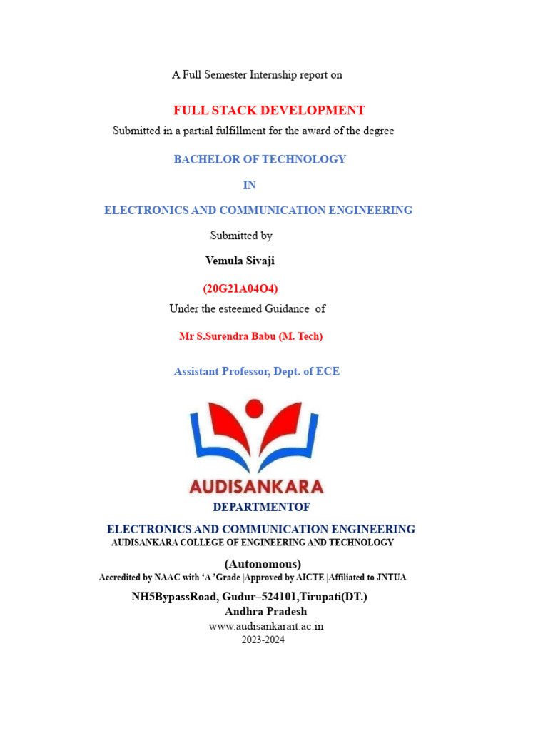 Full Stack Development Internship Report | PDF | Ruby On Rails | My Sql