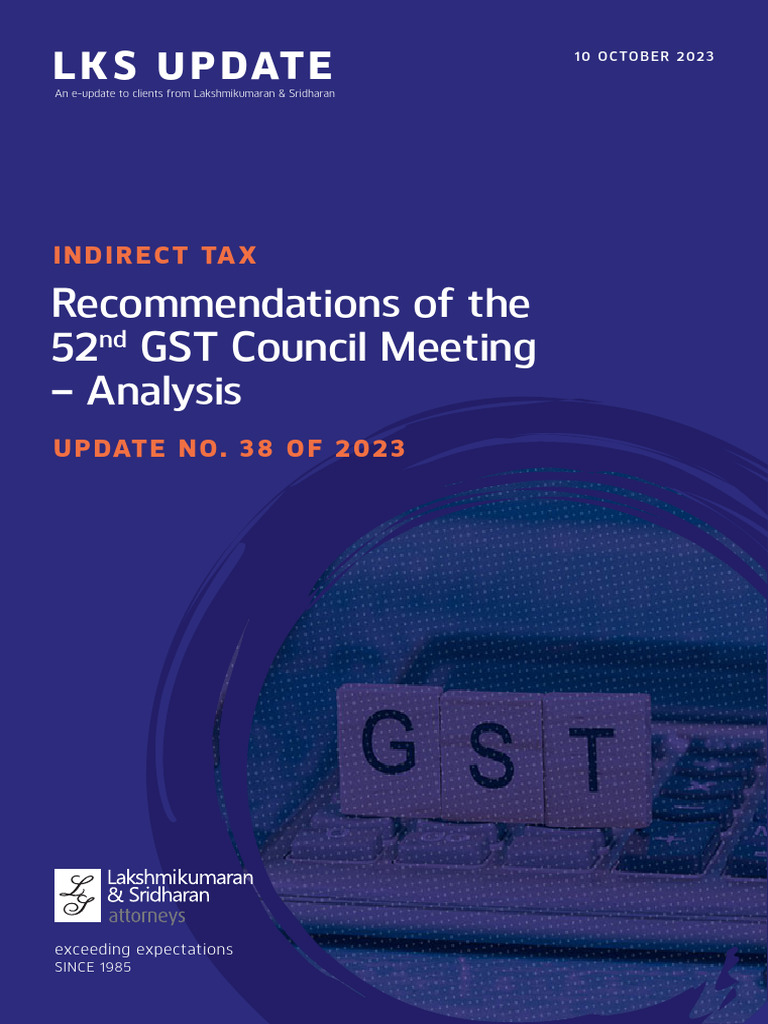LKS Indirect Tax Update No. 38 of 2023 | PDF | Value Added Tax | Taxes