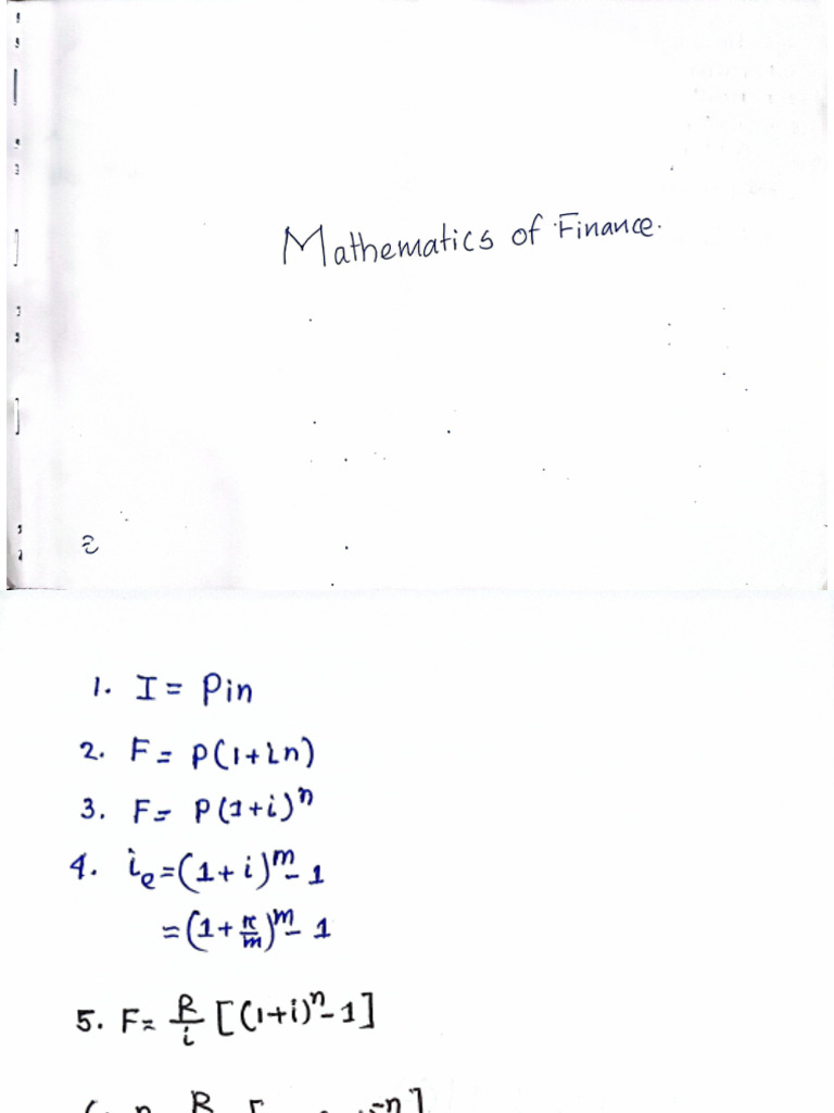 Mathematics of Finance | PDF