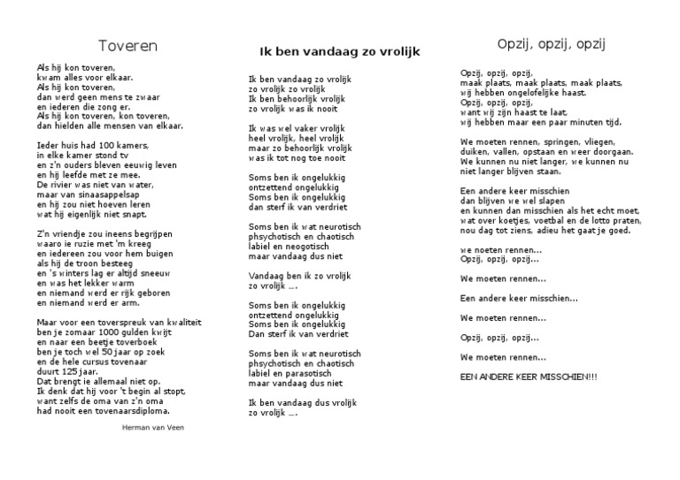 Liedjes Herman Van Veen