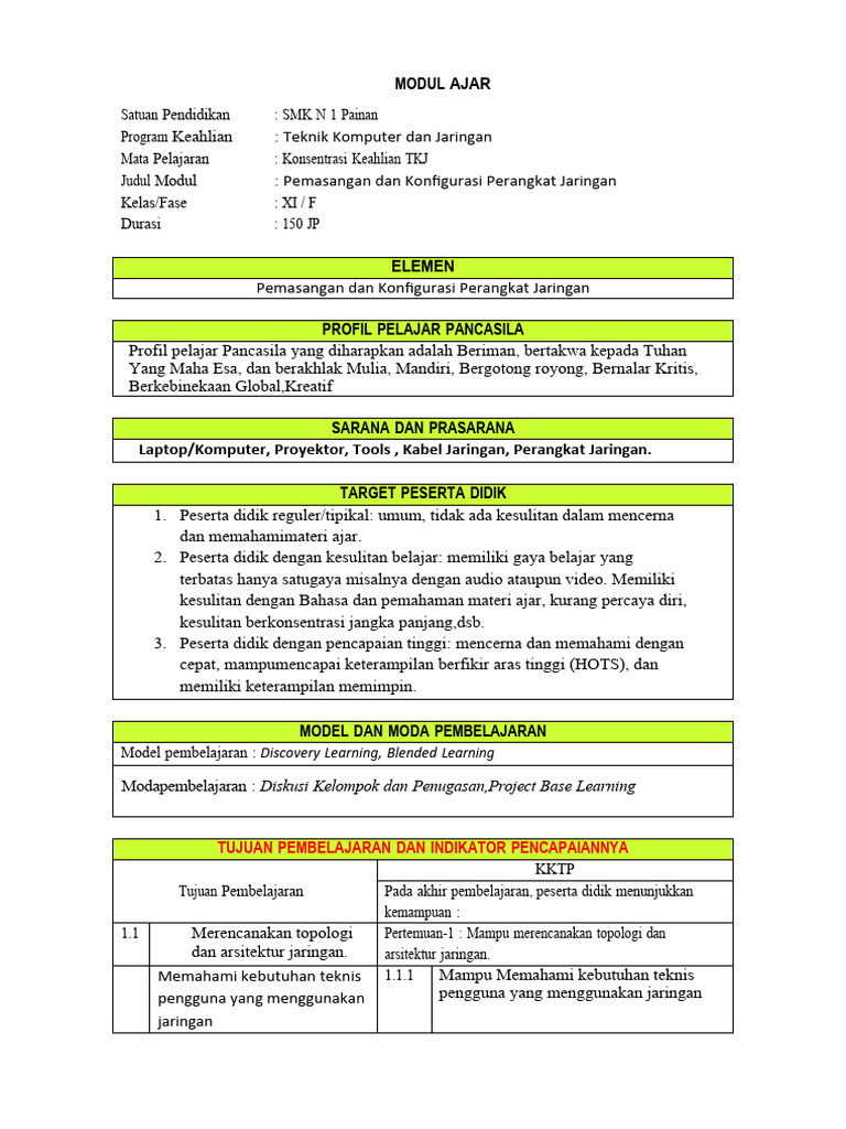 Modul Ajar Teknik Komputer Dan Jaringan Pemasangan Dan Konfigurasi
