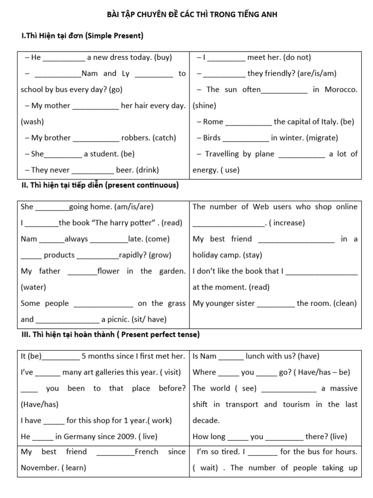 English Tenses Practice for Students | PDF | Foreign Language Studies | Art