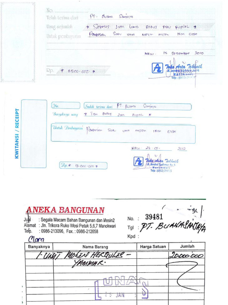 Nota Peralatan Pt. Buana Sanjaya | PDF