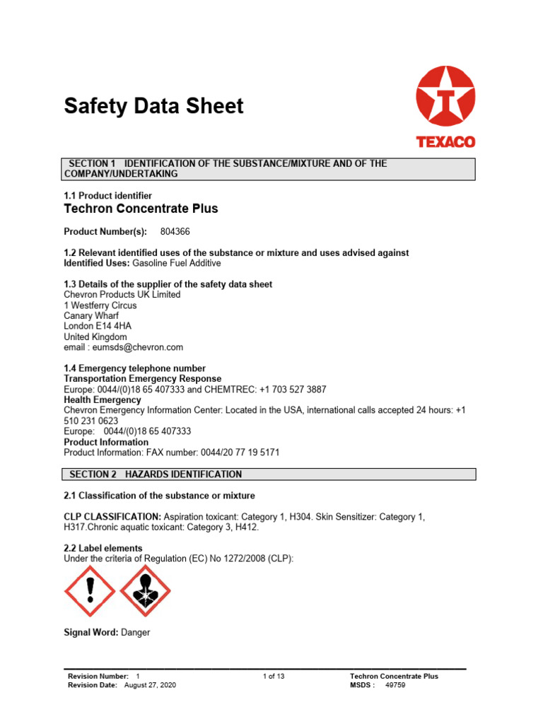 SDS-england | PDF | Occupational Safety And Health | Chemistry