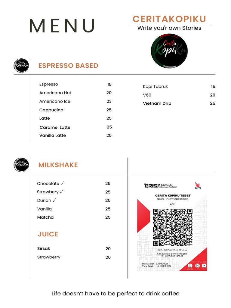Espresso and Non-Coffee Menu Options | PDF | Coffee | Foods