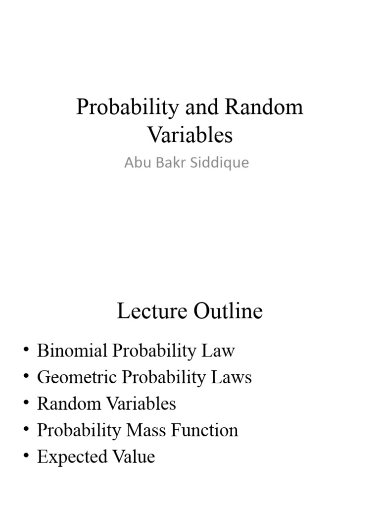 Probability Lecture 9 | PDF | Random Variable | Expected Value