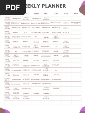 Grade 11 timeboxing example