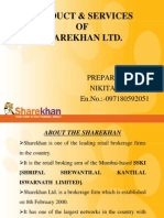 Product & Services OF Sharekhan LTD.: Prepared By:-Nikita Patel en - No.:-097180592051