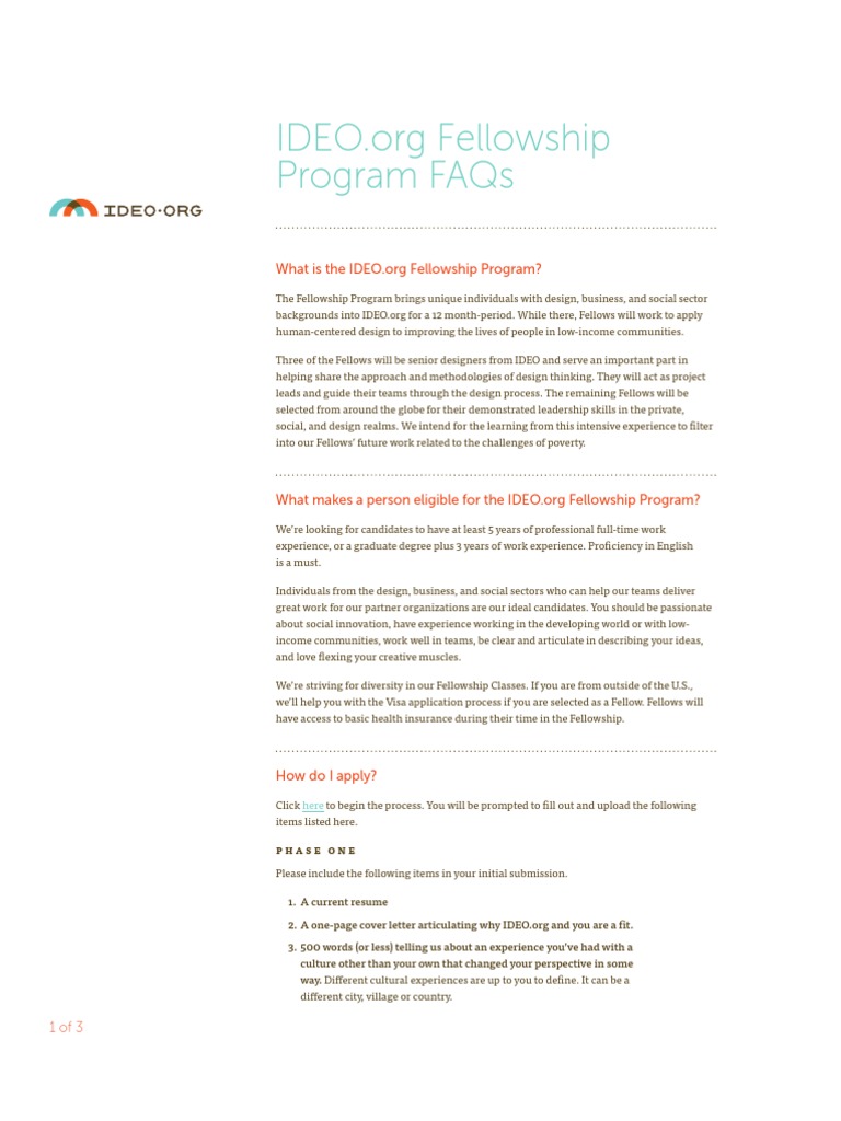 IDEO.org Fellowship Program Overview | PDF | Design | Creativity