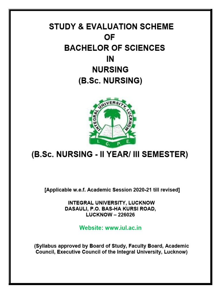 B.Sc. Nursing 3rd Semester Syllabus | PDF | Respiratory Diseases | Surgery