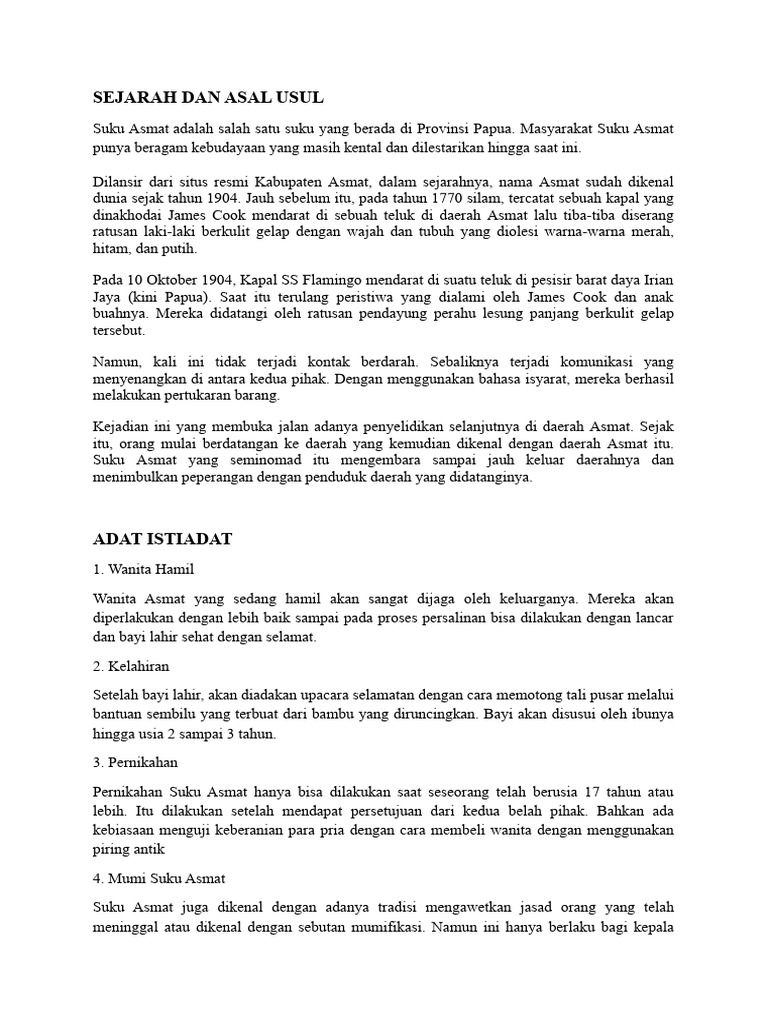 Suku Asmat dalam Materi IPS