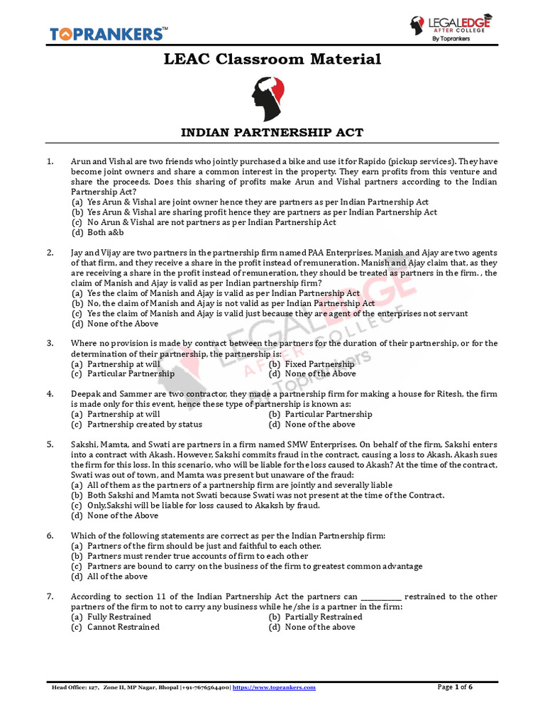 Ipa questions 027dfad1e1858 pdf partnership legal liability