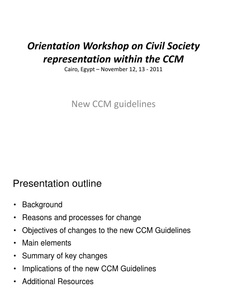 New CCM Guidelines CS Opportunities PDF Aid Effectiveness Governance