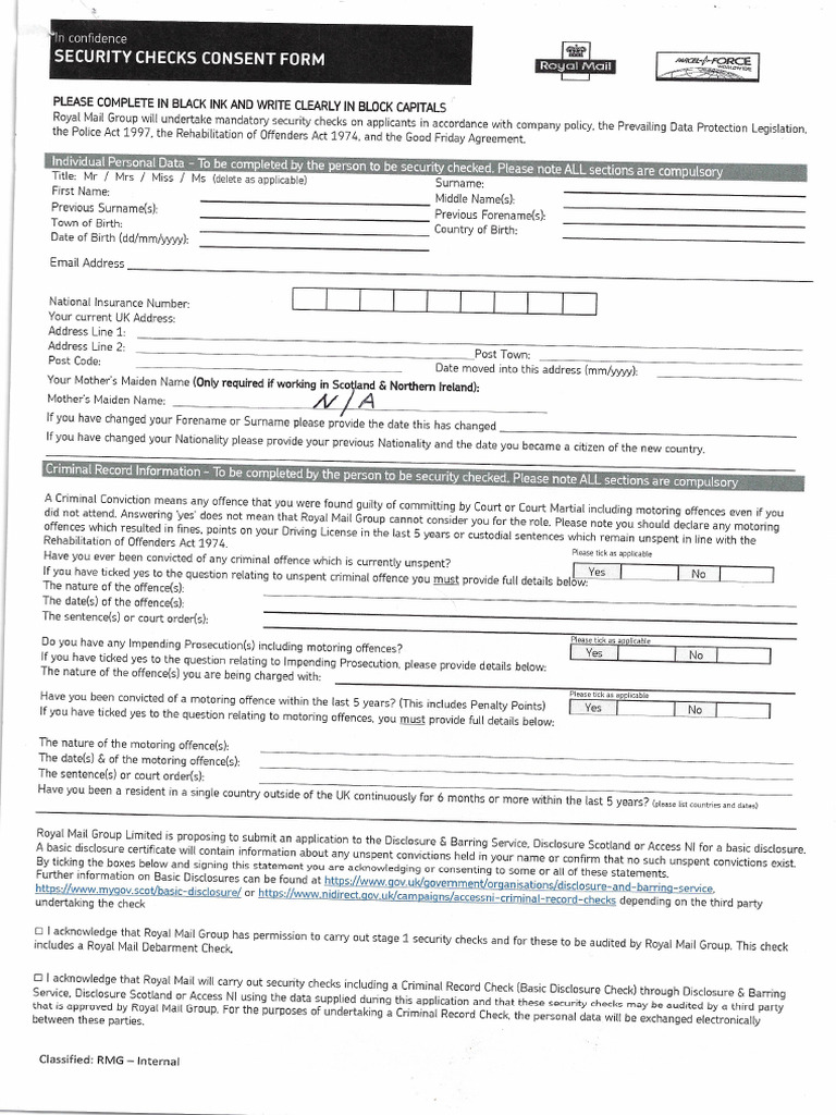 DBS Form | PDF