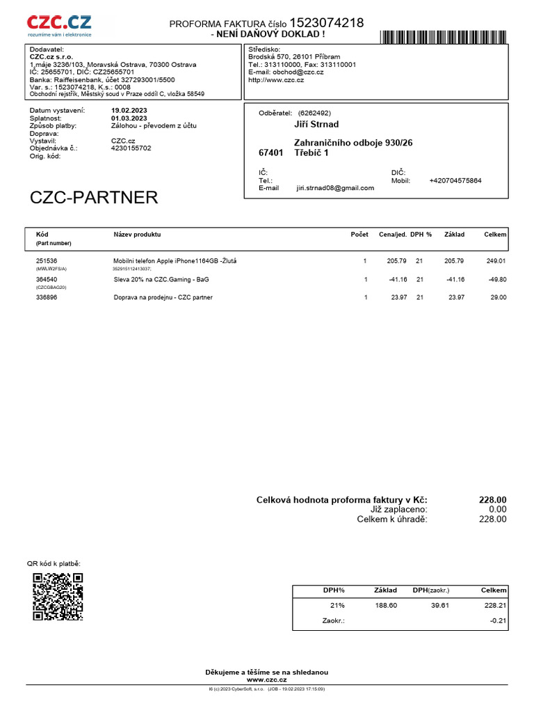CZC Faktura PDF | PDF