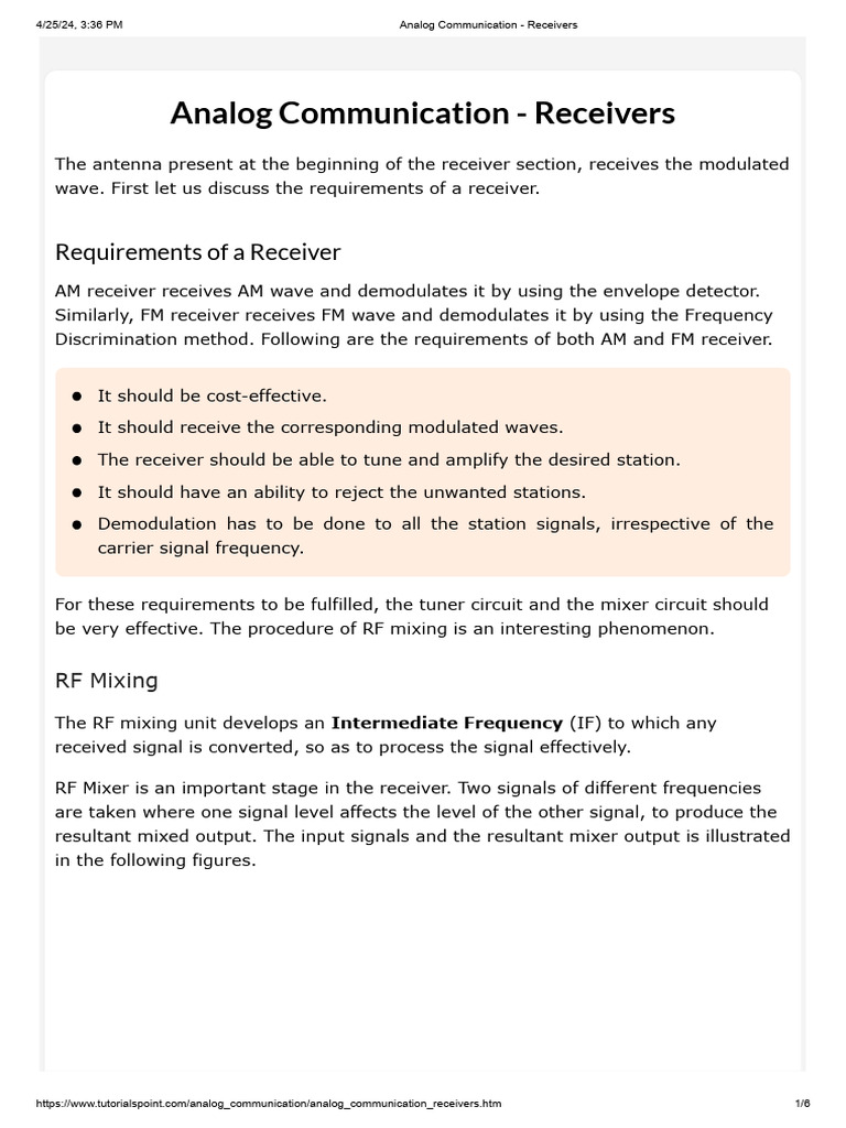 Analog Communication Receivers Download Free PDF Frequency