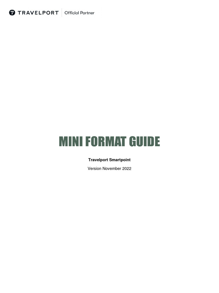 Travelport Smartpoint Mini Format Guide | PDF | Airlines | Aviation