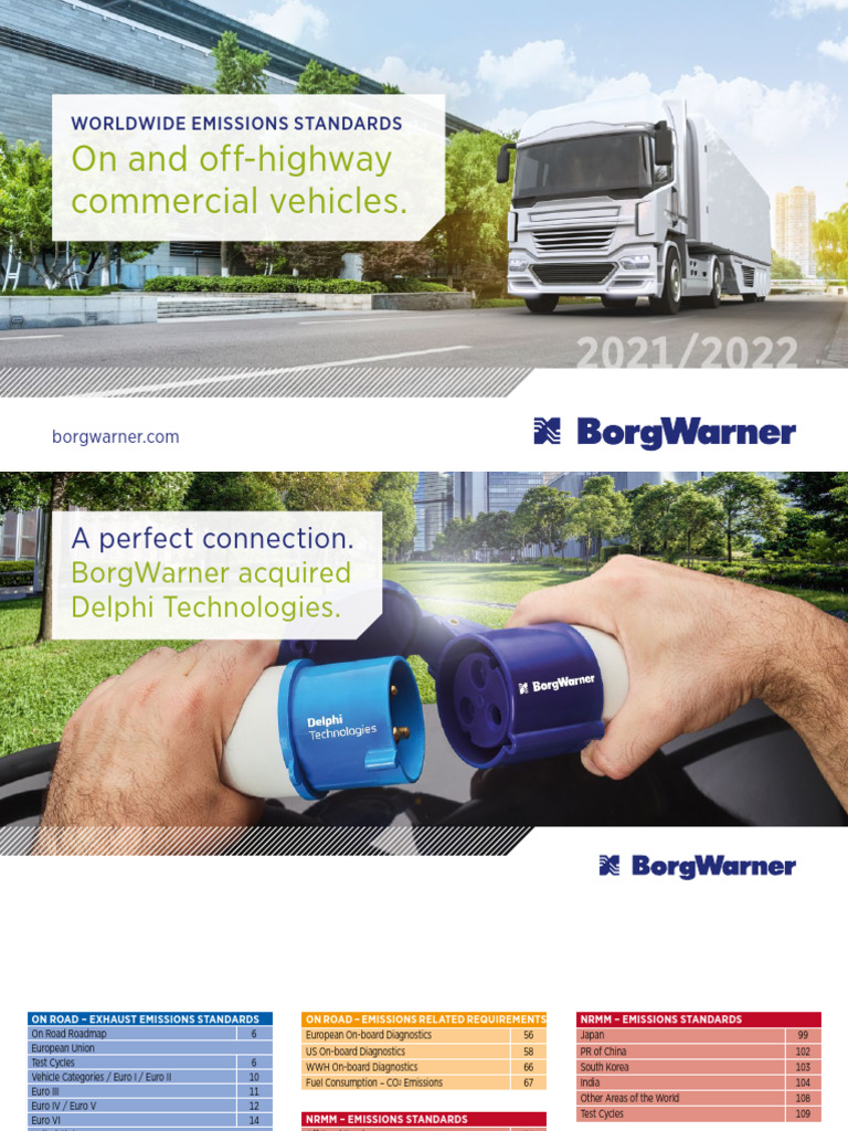 On and Offhighway Commercial Vehicles Emissions Standards Booklet 2021