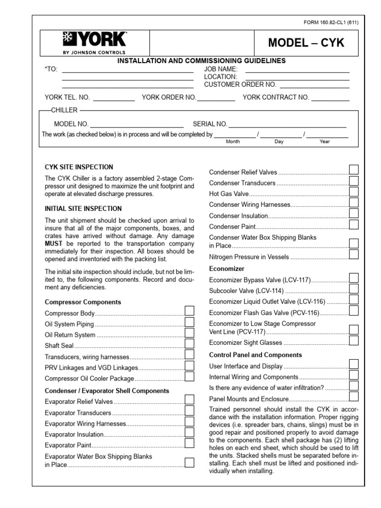 CYK Chiller Installation Guidelines | PDF | Valve | Pump