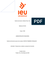 Actividad 2. Empecemos a realizar un proyecto de inversión