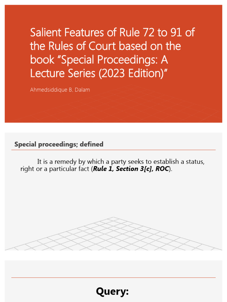 Overview of Rules 72 to 91 in Probate Law | PDF | Probate | Intestacy
