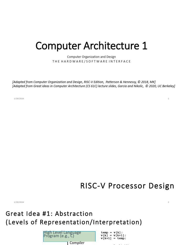 CA I - Chapter 3 RISC V Processor | PDF | Central Processing Unit ...