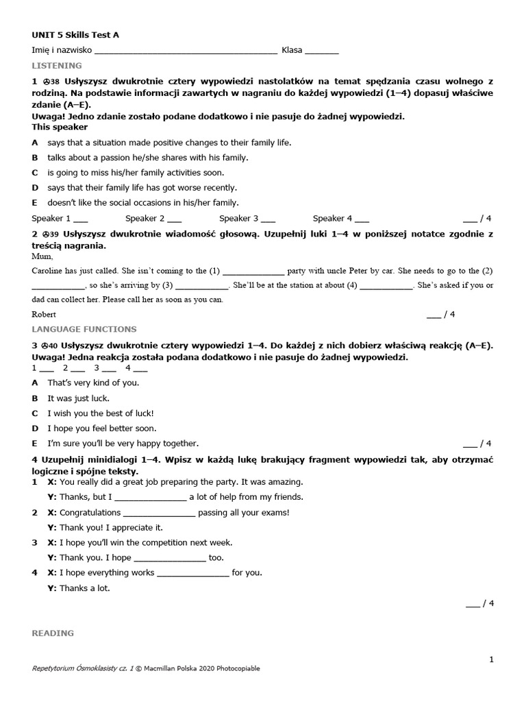 Unit 5 skills test a pdf halloween