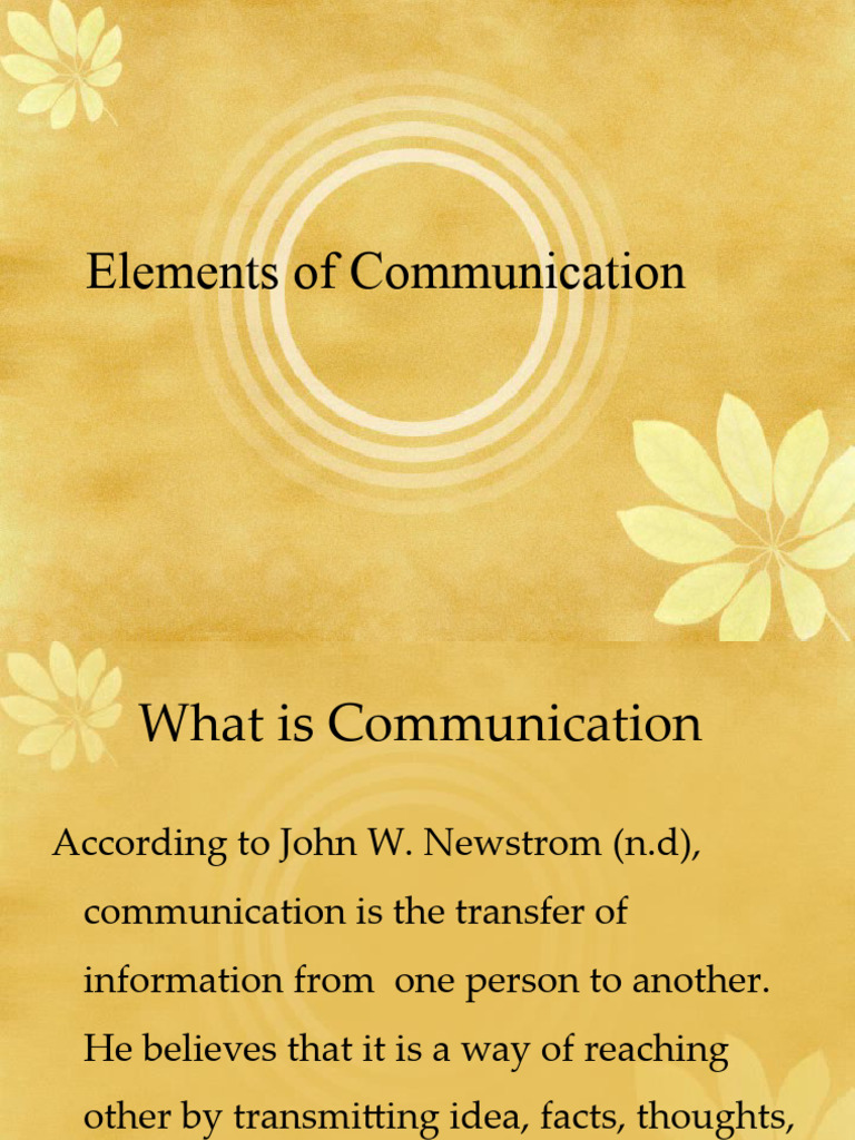 Key Elements of Communication | PDF