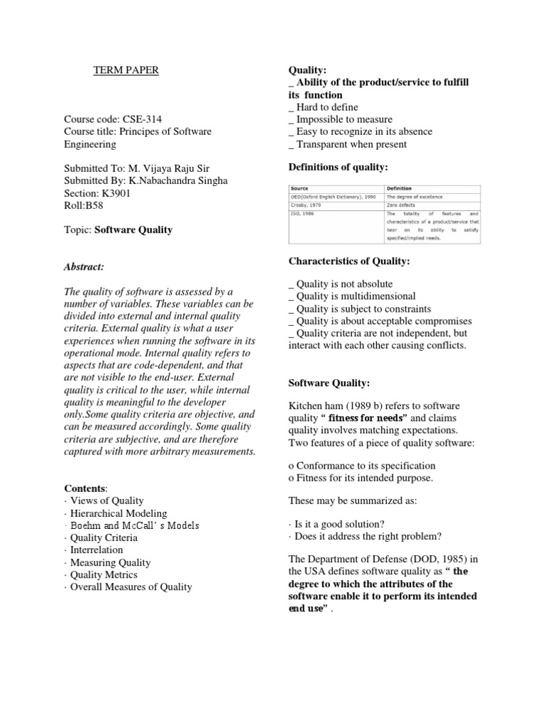 Understanding Software Quality Metrics | PDF | Software Quality ...