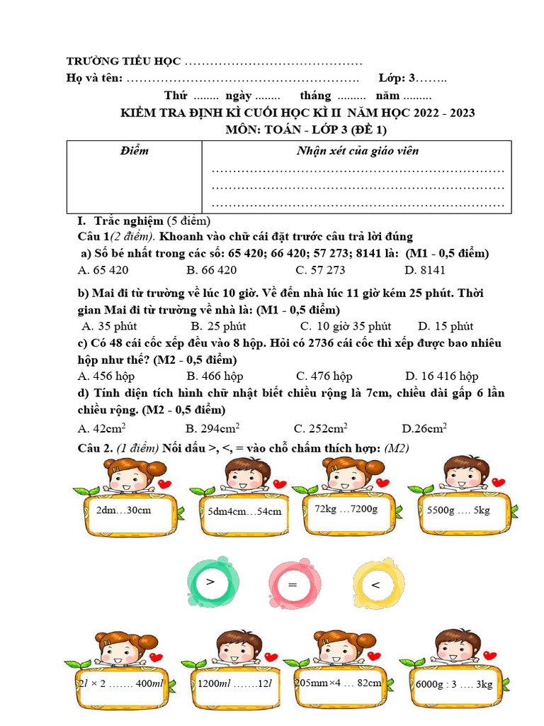 Bo de on thi hoc ki 2 mon toan 3 sach chan troi sang tao pdf
