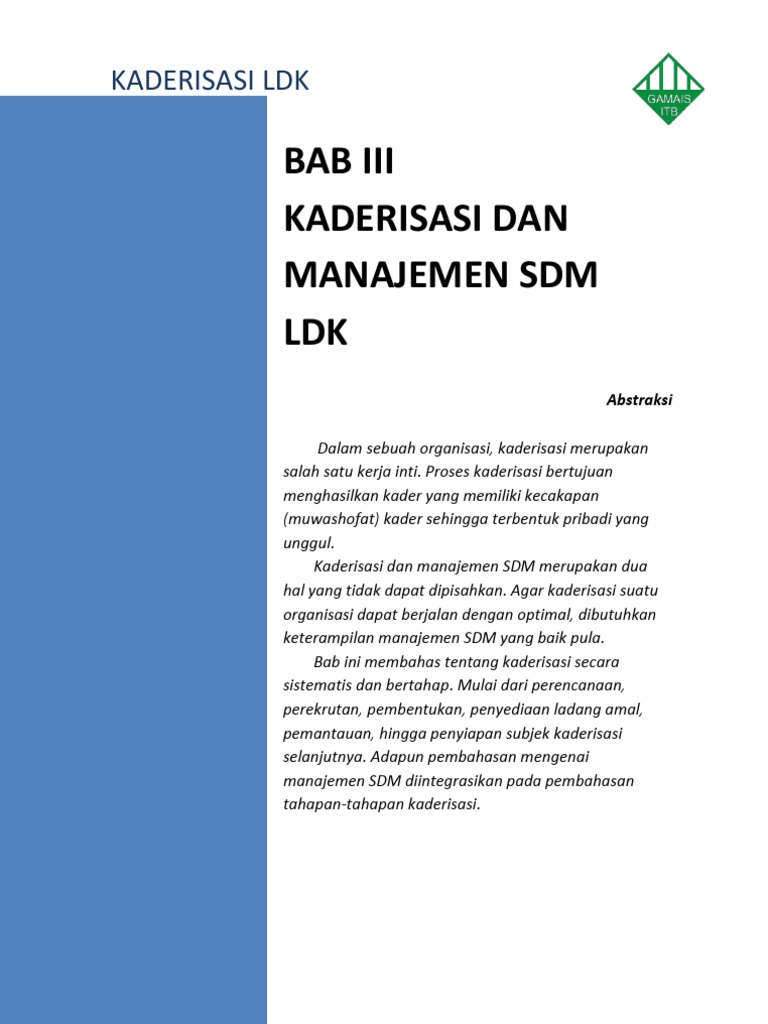 Kaderisasi Pmldk Kaderisasi Pmldk