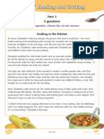 Reading and Writing Part 3 Worksheet Cooking