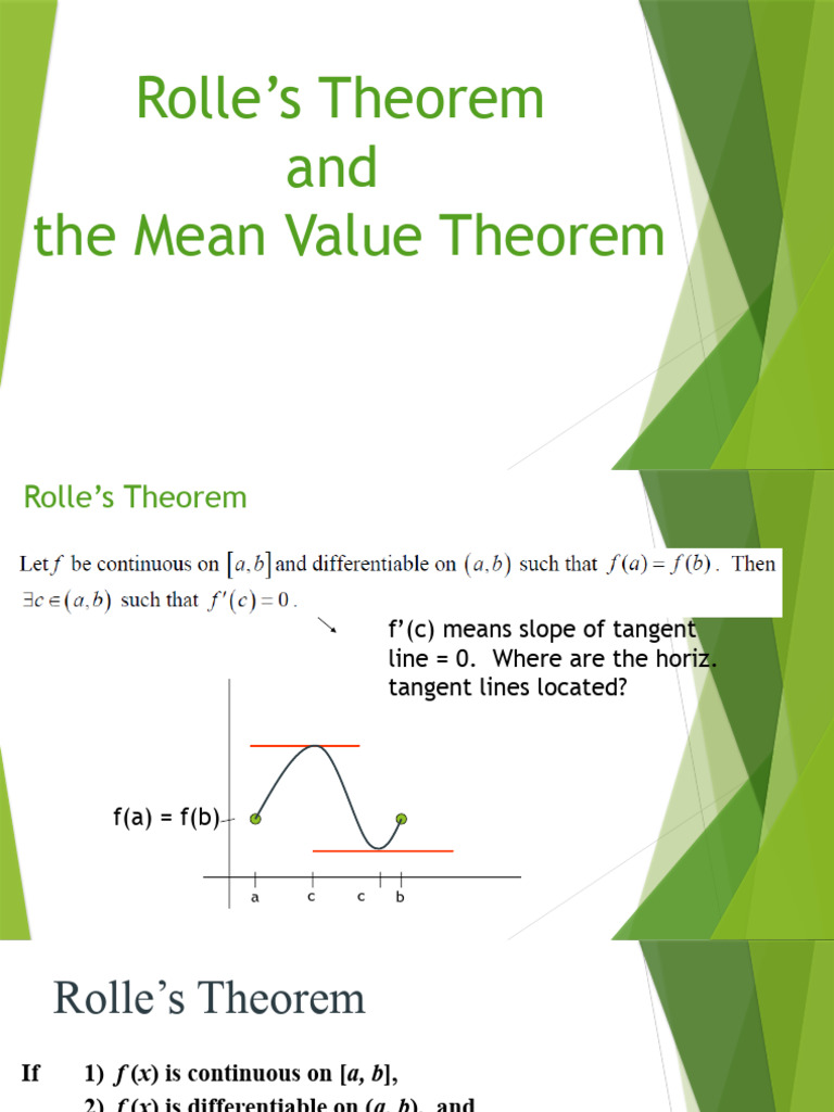 Understanding Rolle's Theorem | PDF | Mathematical Analysis | Mathematics