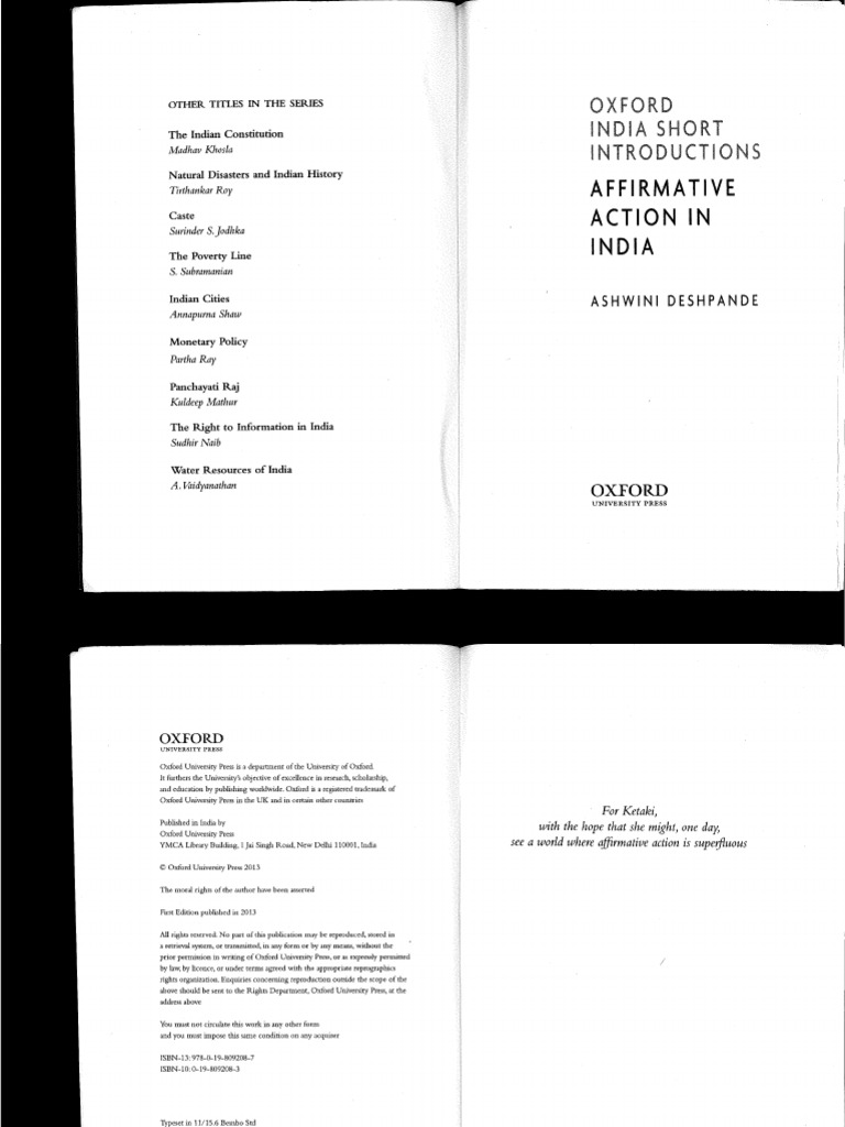 Affirmative Action in India PDF