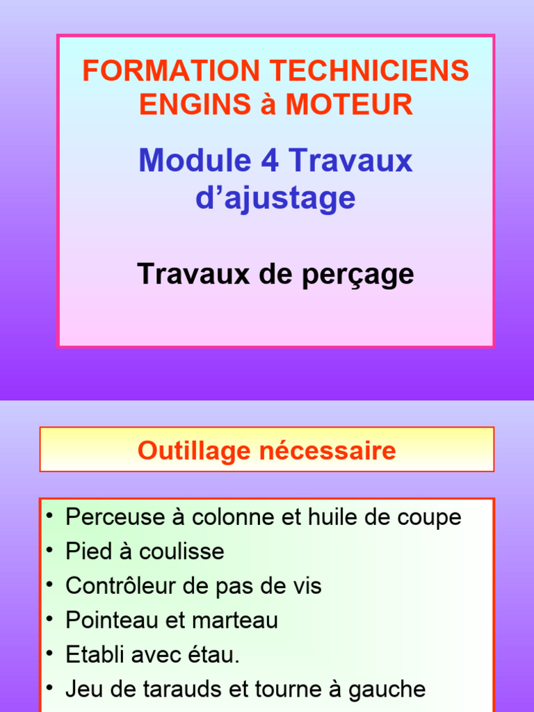 Techniques de taraudage et filetage | PDF | Vis de fixation | Perçage