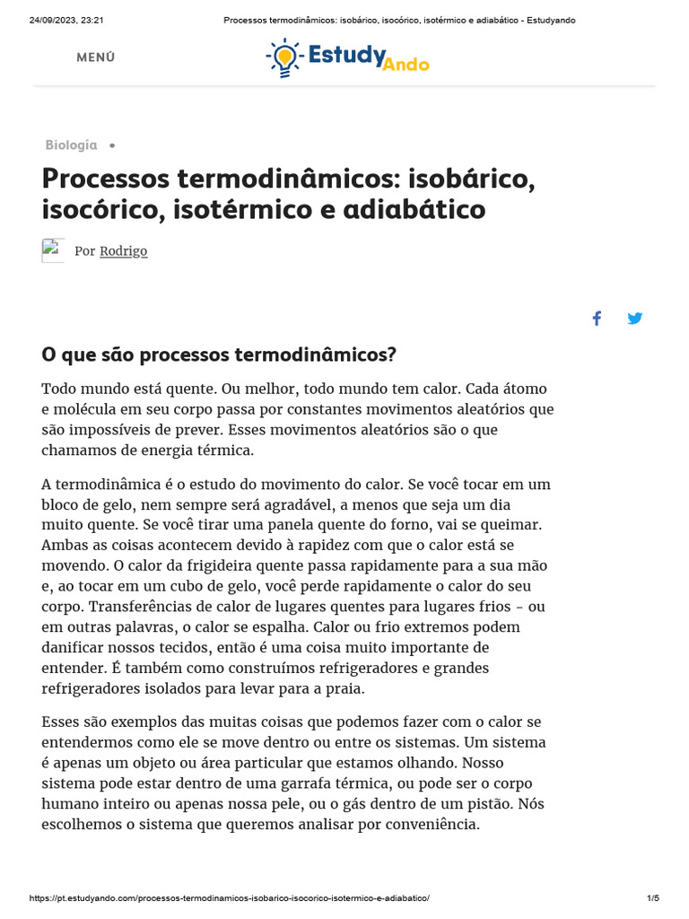 Processos Termodin micos Isob rico Isoc rico Isot rmico E 