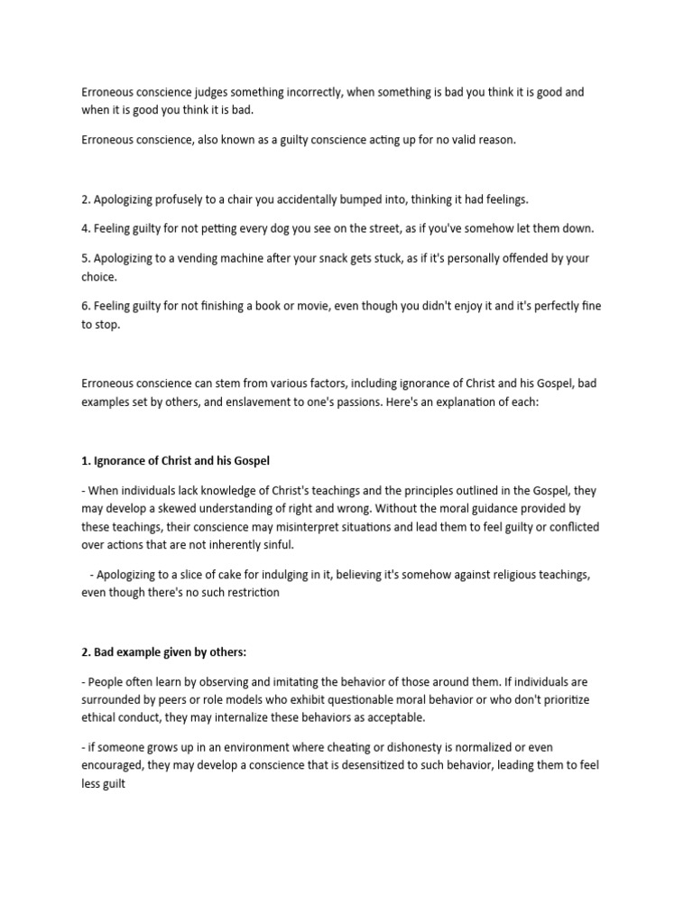 Erroneous consc-WPS Office | PDF | Conscience | Guilt (Emotion)