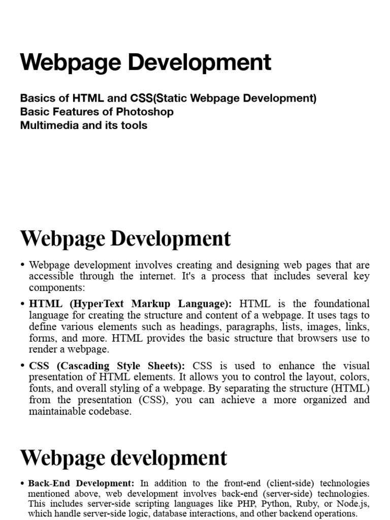 Web Development: HTML, CSS, & Photoshop Basics | PDF | Adobe Photoshop ...
