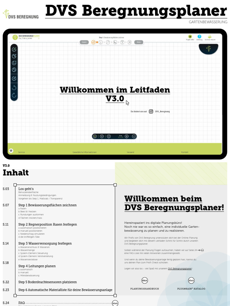 Bedienungsanleitung Online Planungssoftware Plugrain | PDF