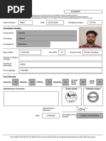 Test Report Form: Candidate Details