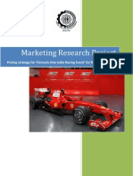 Marketing Research Project: Pricing Strategy For Formula One India Racing Event' For Retail Customers