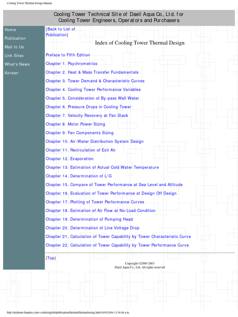 Cooling Tower Thermal Design Manual | PDF | Relative Humidity | Humidity