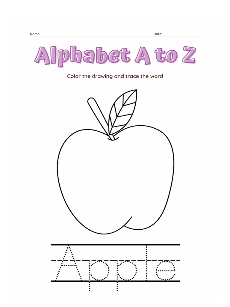 Alphabet A To Z Coloring and Tracing Worksheet Set - PDF 2 | PDF