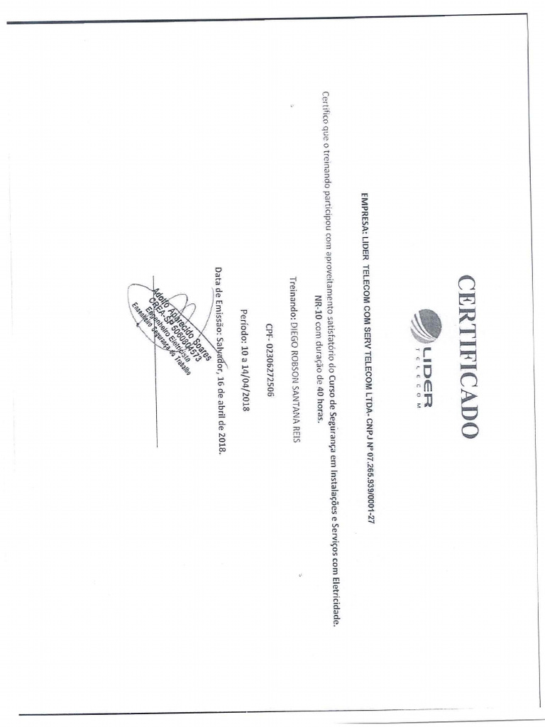 Certificado NRS | PDF