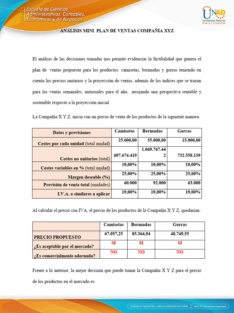 Análisis Plan de Ventas - Grupo 110007 - 42 | PDF | Economias | Business