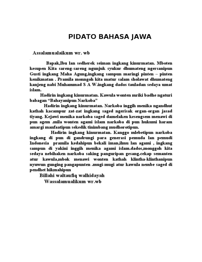 2 Pidato Bahasa Jawa