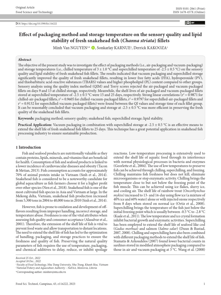Effect of Packaging Method and Storage Temperature | PDF | Shelf Life ...