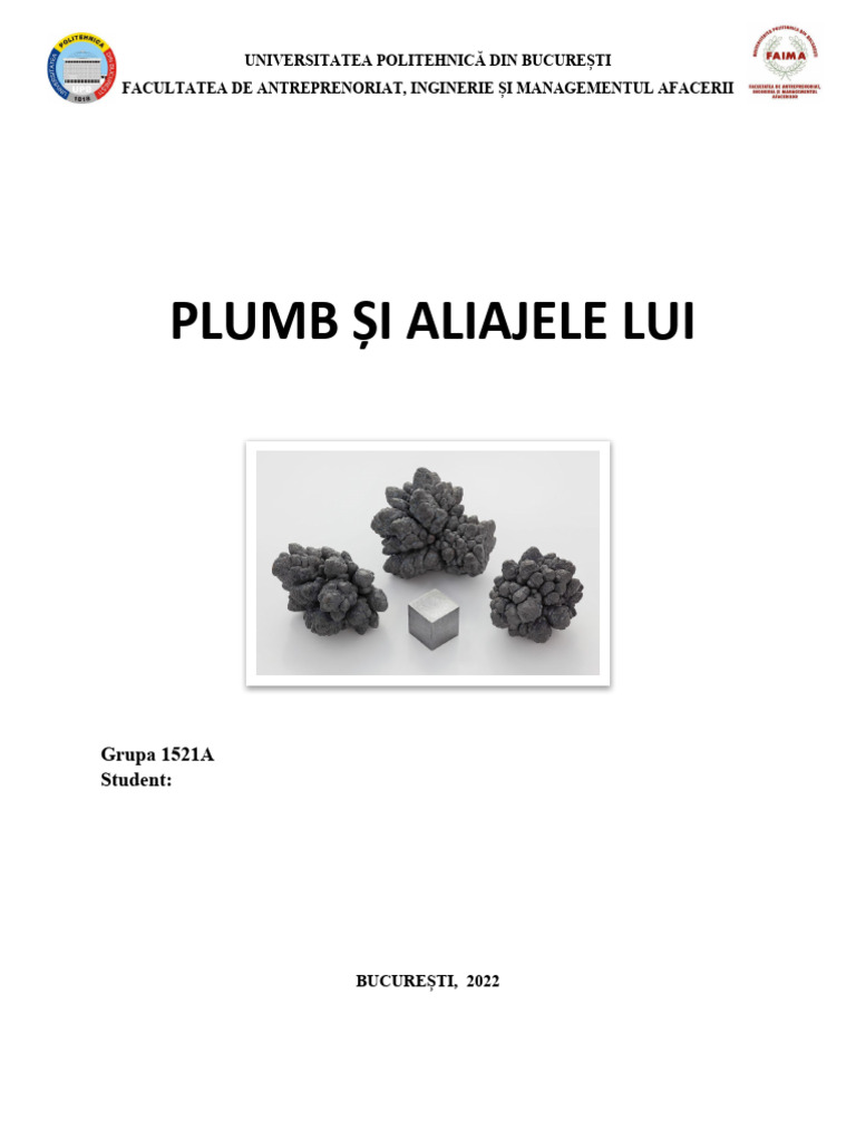 Plumb Și Aliajele Lui | PDF