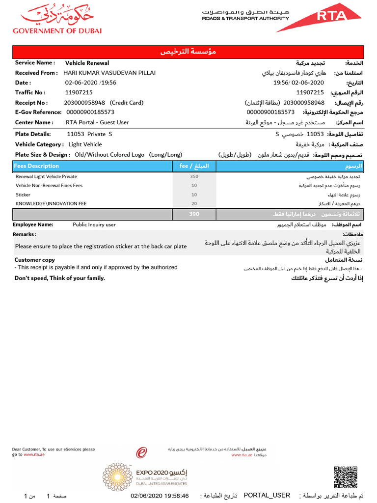 RENEW VEHICLE REGISTRATION visual data 8