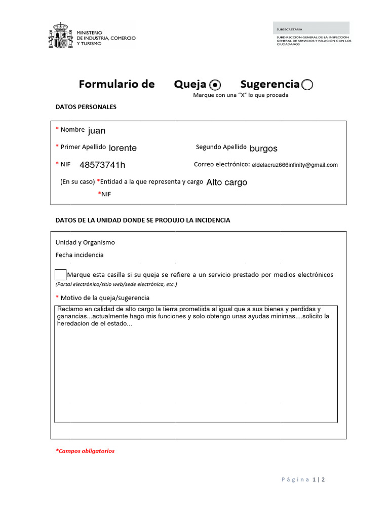 Quejas y Sugerencias Administrativas | PDF | Gobierno